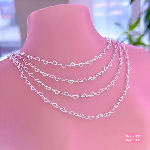 Cy2760 - Colar 45Cm Elo Corações