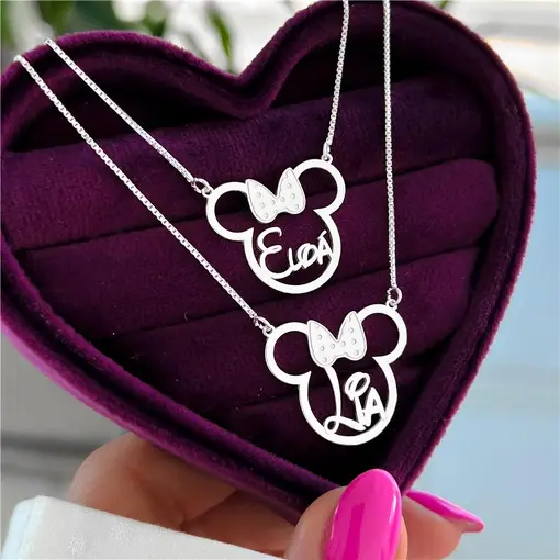 Per059 - Personalizado Colar Minnie Ou Mickey