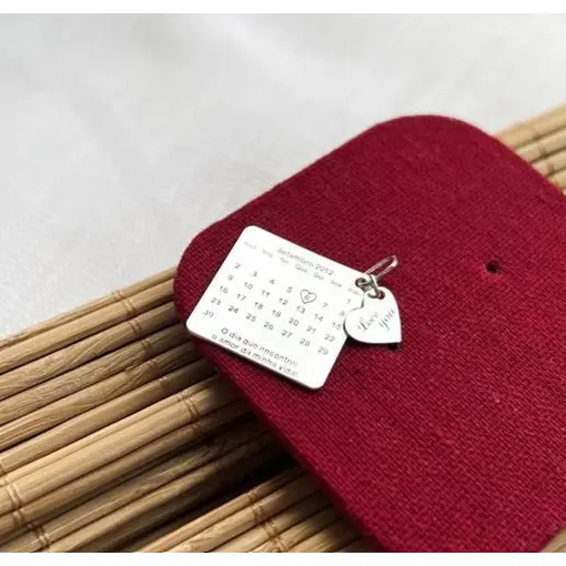Per065 - Pingente Personalizado Calendário Com Coração