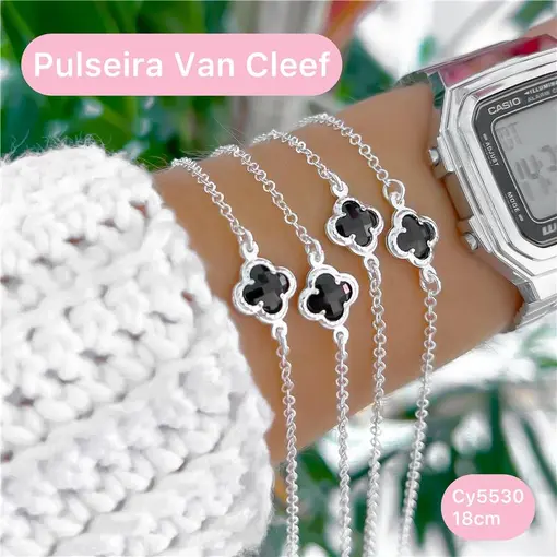 Cy5530 - Pulseira 18Cm Van Cleef Trevo 10Mm