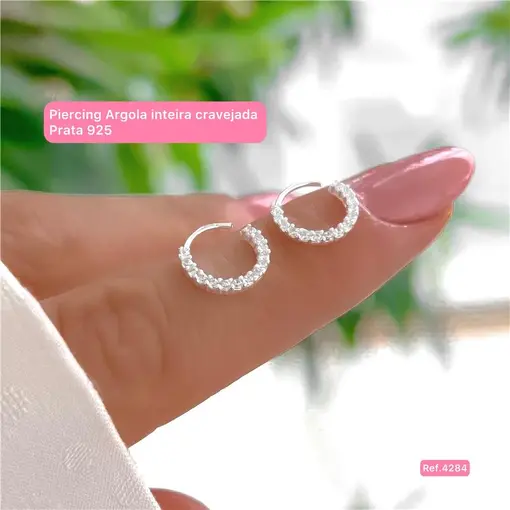 Cy4284 - Piercing Argola inteira Cravejada Zircônias