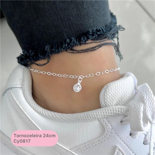 Cy0817 - Tornozeliera Elo Oval 25Cm Com Zirconia 7Mm