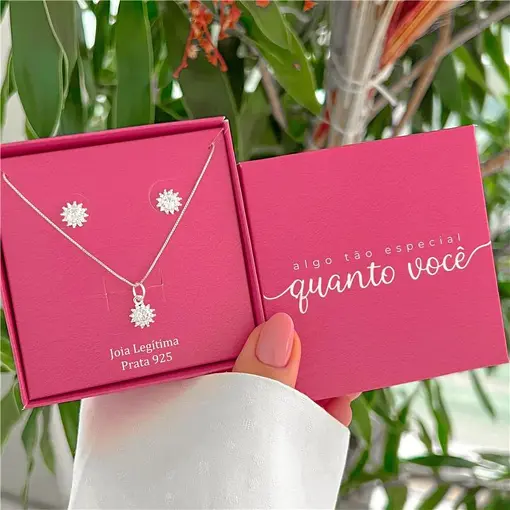 Cy18 - Combo Presente De Natal Conjunto Cristal Inteiro Cravejad