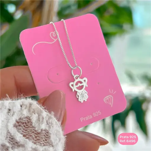 Cy6496 - Pingente Menina Com Zircônia Mãe De Menina
