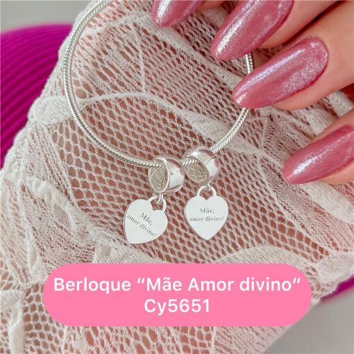 Cy5651 - Berloque Coração "Mãe, Amor Divino!"