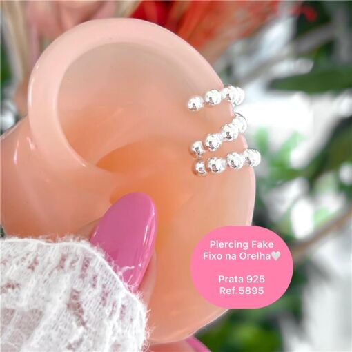 Cy5895 - Piercing Fake Fixo Orelha 7 Bolinhas