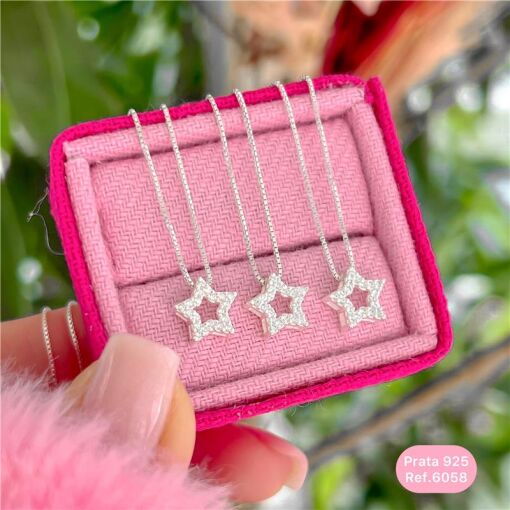 Cy6058 - Pingente Estrela Galeria Cravejado