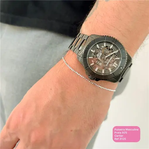 Cy5125 - Pulseira Masculina Elo Cartier 2mm Espessura 20cm