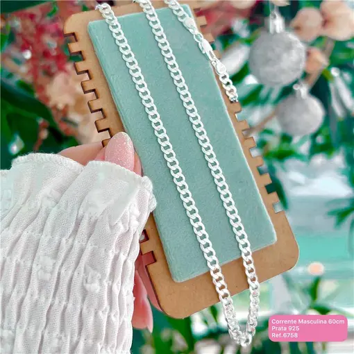 Cy6758 - Corrente Masculina Grossa 60cm Elo Grumet 5Mm Espessura