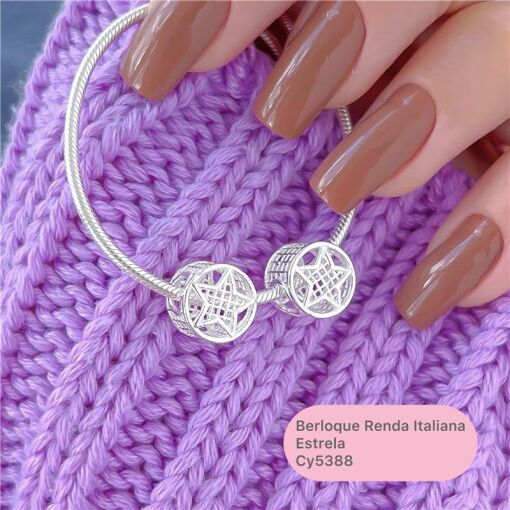 Cy5388 - Berloque Renda Italiana Estrela