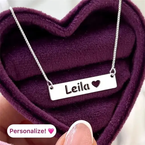 Per036 - Personalizado Colar Placa Coração