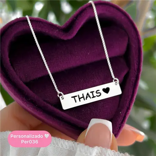 Per036 - Personalizado Colar Placa Coração
