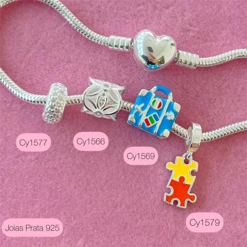 Cy1566 - Berloque Flor Separador Com Cristais