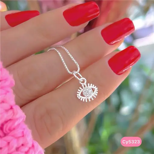 Cy5323 - Pingente Olho Grego Com Zircônias Cravejadas