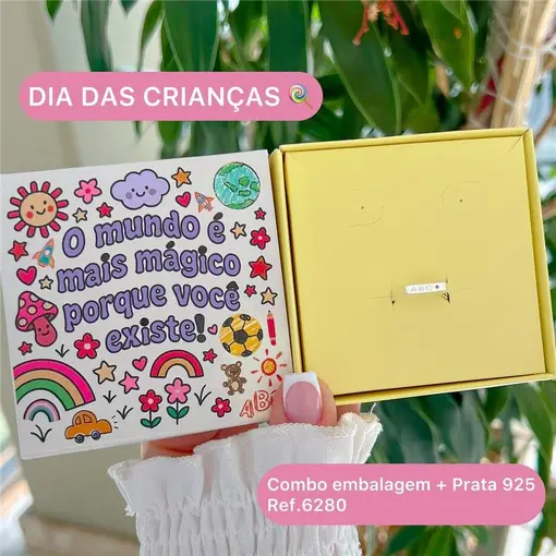 Cy6280 - Combo Dia Das Crianças Anel Infantil Abc Com Zircônia