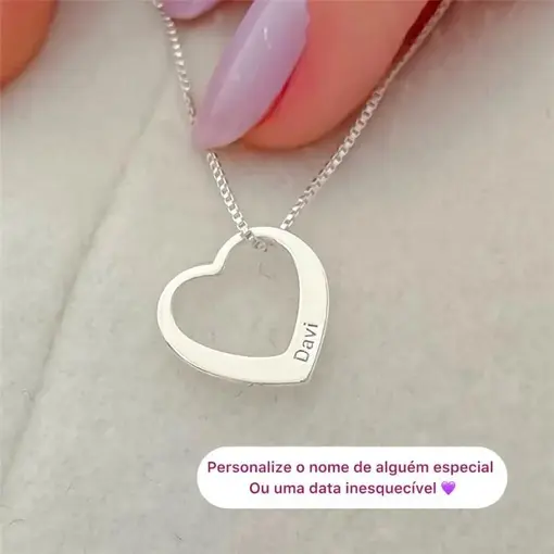 Per038 - Personalizado Pingente Coração Com Ate 13 Caracteres
