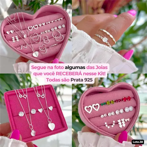 Kit Empreendedora: 31 Joias Prata 925 Ganhe Limpa Pratas + Prese