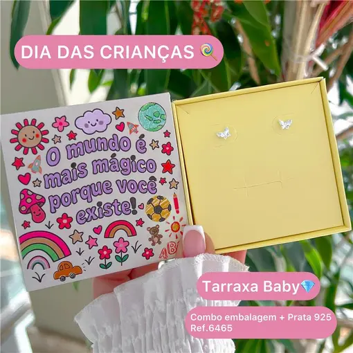 Cy6465 - Combo Dia Das Crianças Brinco Borboleta Com 1 Zircônia