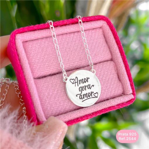 Cy2544 - Colar 45Cm Amor Gera Amor Manuscrito