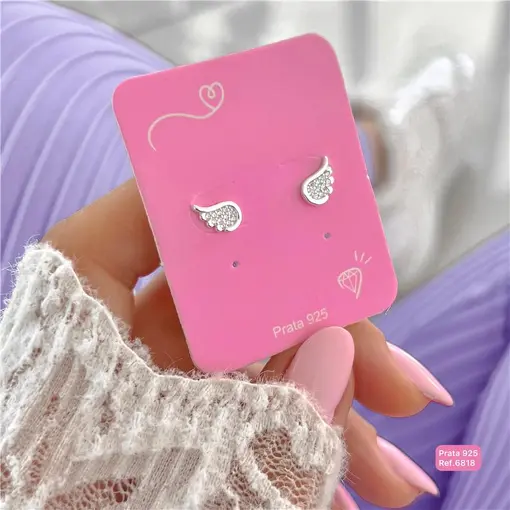 Cy6818 - Brinco Asas Cravejadas 8mm