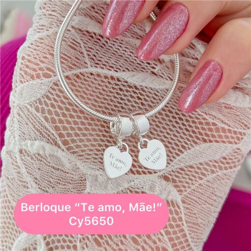 Cy5650 - Berloque Coração "Te Amo, Mãe!"