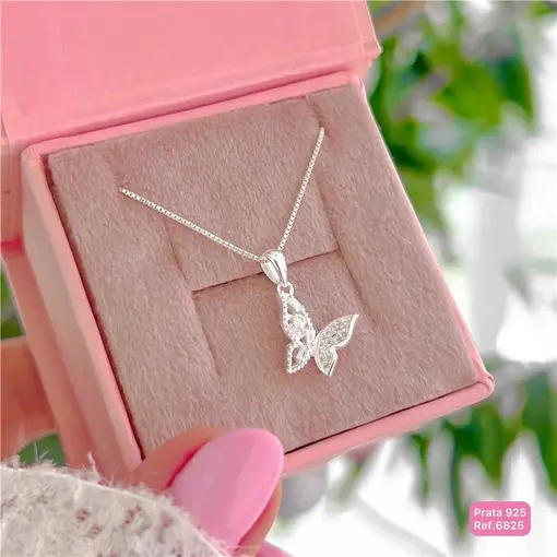 Cy6825 - Pingente Borboleta Cristal Cravejada