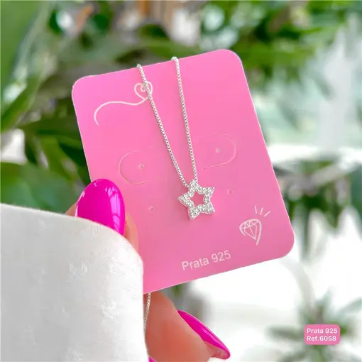 Cy6058 - Pingente Estrela Galeria Cravejada