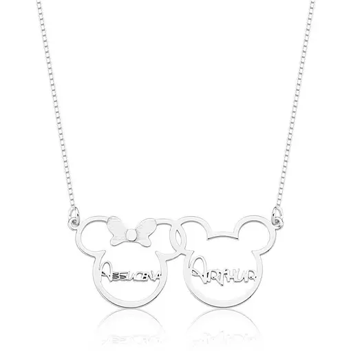 Per058 - Personalizado Colar Minnie E Mickey