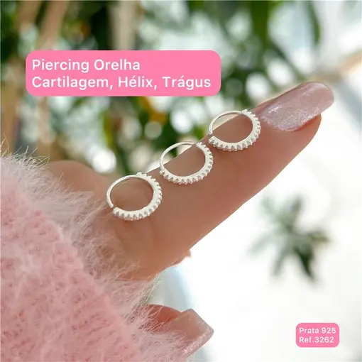 Cy3262 - Piercing Orelha Cartilagem Trágus Hélix Zircônias