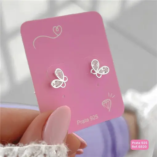 Cy6820 - Brinco Borboleta Cristal
