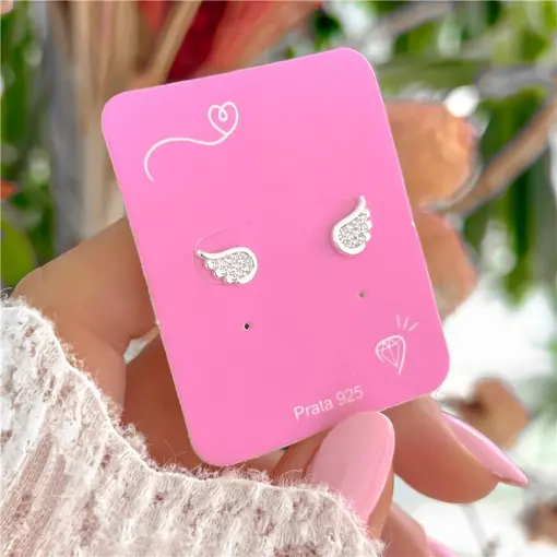 Cy6818 - Brinco Asas Cravejadas 8mm