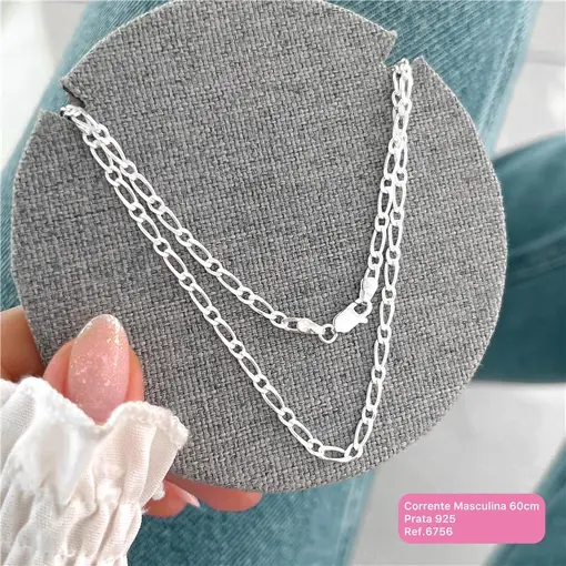 Cy6756 - Corrente Masculina 60cm Elo 1X1 3mm Espessura