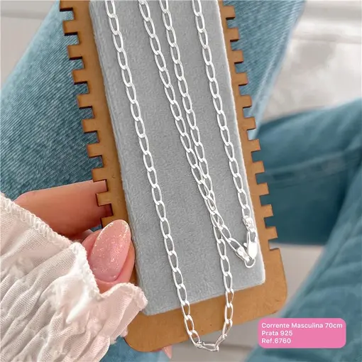 Cy6760 - Corrente Masculina 70cm Elo Grumet 3mm Espessura