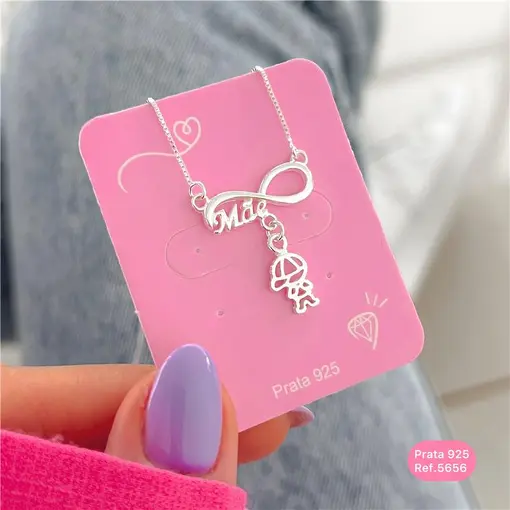 Cy5656 - Colar 45Cm Canga Infinito Mãe De Menino