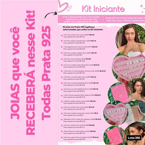 Kit Iniciante - 18 Joias Ganhe Limpa Pratas E 5 Saquinhos De Vel