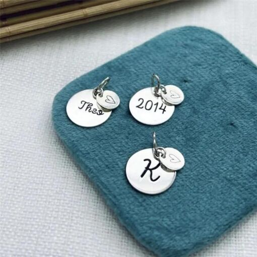 Per017 - Personalizado Pingente Medalha Dupla Coração