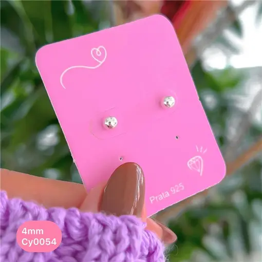 Cy0054 -Brinco Bola 4mm Clássico