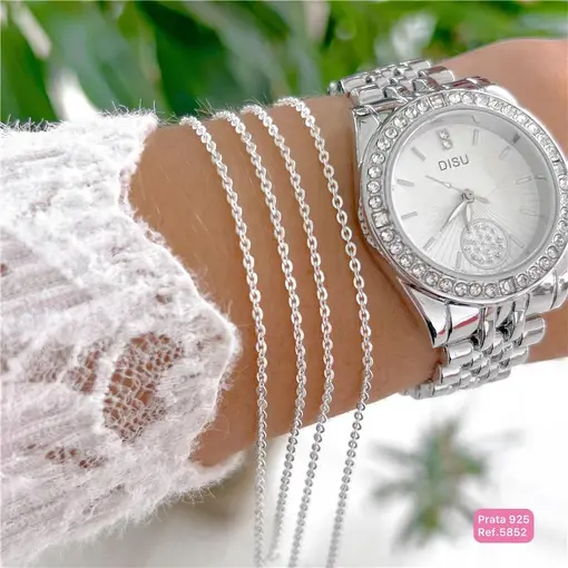 Cy5852 - Pulseira 18Cm Elo Cadeado Clássica