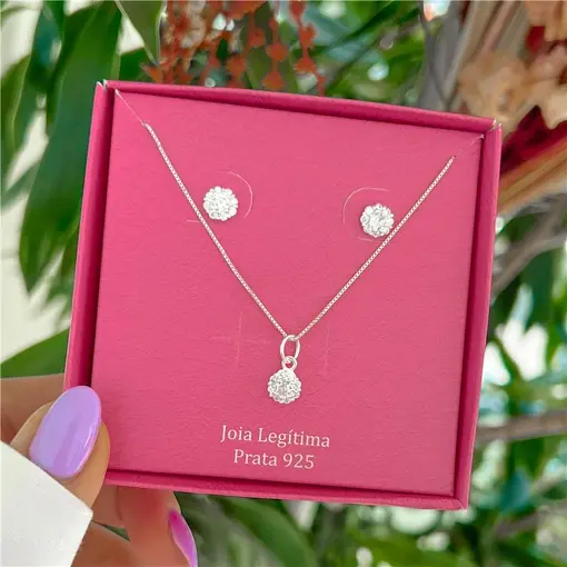 Cy17 - Combo Presente De Natal Conjunto Cristal Colar 45Cm Venez