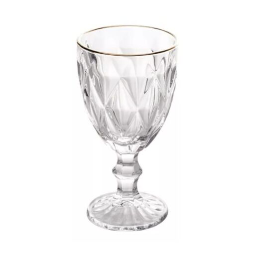 TAÇA BORDA DOURADA