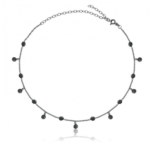 Chocker em prata zircônias