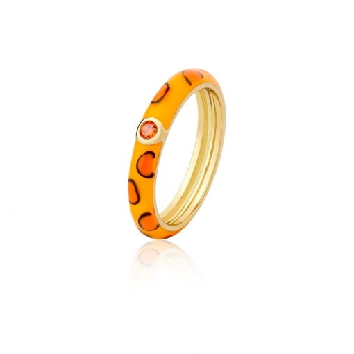 Aliança resinada com zircônia animal print