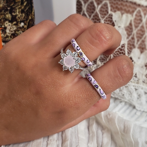 Aliança resinada com zircônia animal print