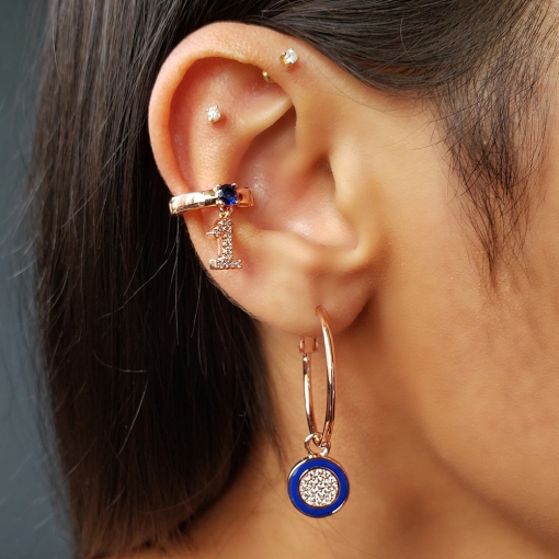 Piercing fake número 1 zircônias