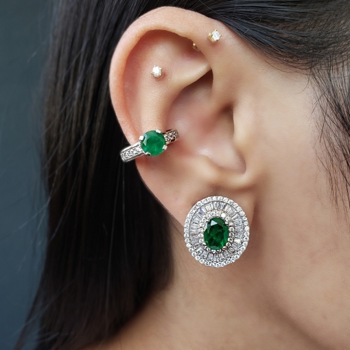 Piercing fake com zircônia redonda