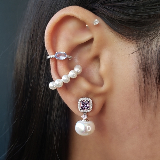 Piercing fake 6 pérolas shell