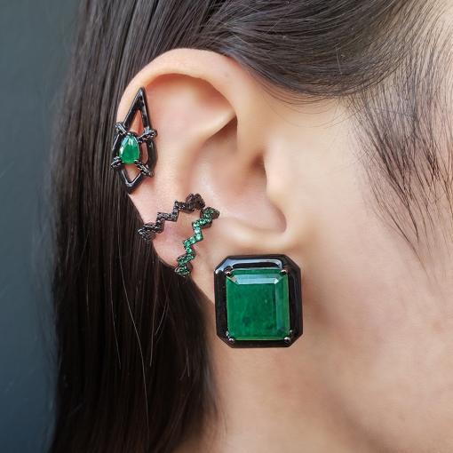 Piercing fake linha resina losango com gota