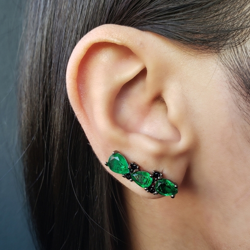 Brinco Ear cuff 3 gotas fusion premium e zircônias