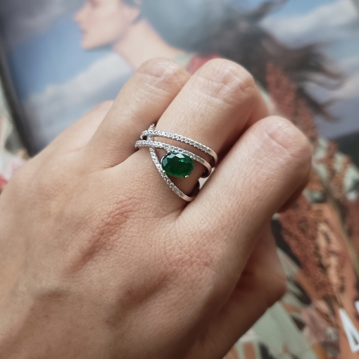 Anel trançado duplo com gota fusion