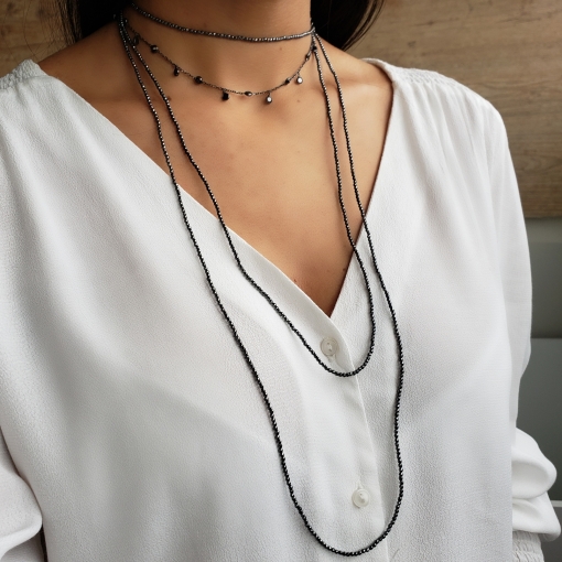 Chocker em prata zircônias